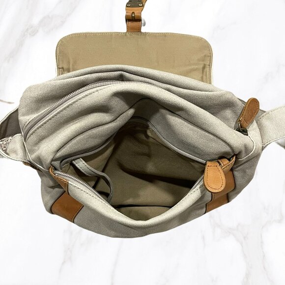 Vintage LL Bean Leather &‎ Canvas Messenger Shoulder Bag, OS - Picture 6 of 7
